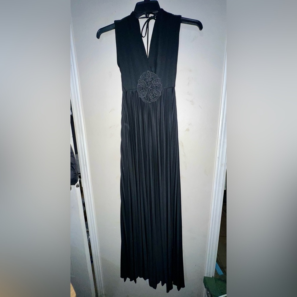 Vintage Jody Of California Black Full Length Evening Glamour Hollywood Dress jt